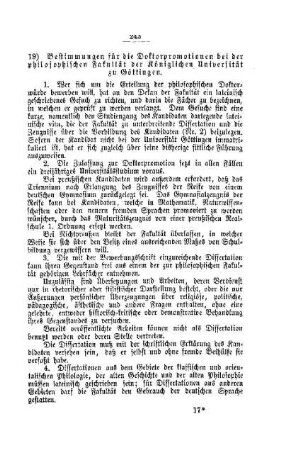 Bestimmungen für die Doktorpromotionen bei der philosophischen Fakultät der Königlichen Universität zu Göttingen : [II. Universitäten, Akademien etc.]