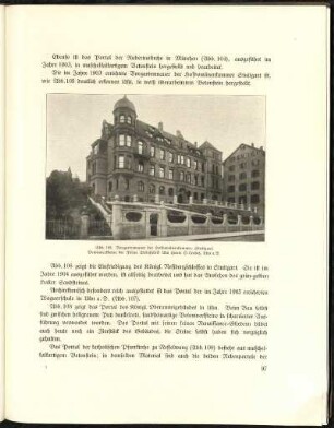 Abb. 105. Vorgartenmauer der Hofdomänenkammer, Stuttgart. Betonwerksteine der Firma Steinfabrik Ulm (heute O. Leube), Ulm a. D.