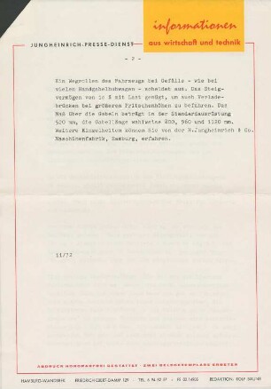 Schiebemaststapler "Ameise Retrak ETVQ" der Jungheinrich AG