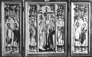 Erfurt, Angermuseum, Triptychon mit Kreuzigung und Heiligen (aus der Barfüßerkirche)