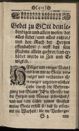 Gebet zu Gott ...