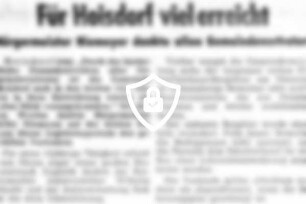 Für Hoisdorf viel erreicht