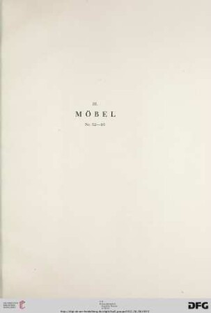 III. Möbel (Nr. 52-65)