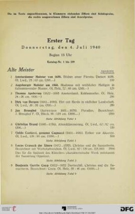 Alte Meister (Nr. 1-65)