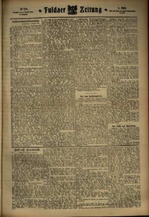 Zweite Ausgabe vom Dienstag, den 08. August 1911.
