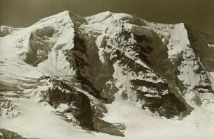 Piz Palü (2977 m). Blick von der Diavolezzahütte nach Süden