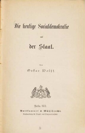 Die heutige Socialdemokratie