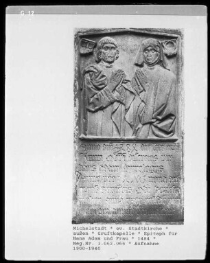 Epitaph für Hans Adam und seine Frau