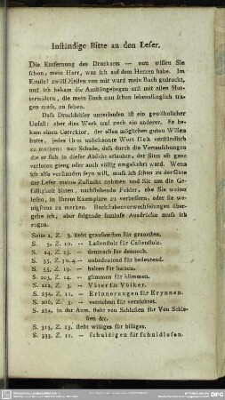 Inständige Bitte an den Leser
