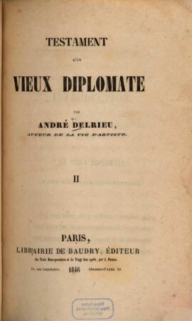 Testament d'un vieux diplomate, 2