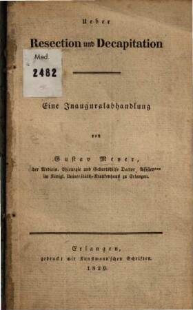 Ueber Resection und Decapitation