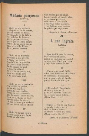 Mañana pampeana : Estilo. Repertorio Gardel - Razzano