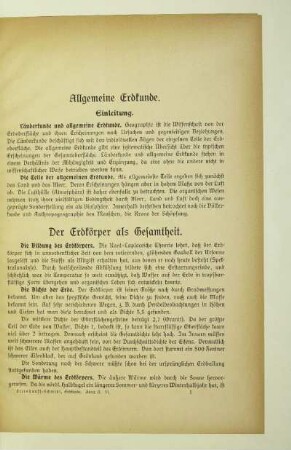 Allgemeine Erdkunde