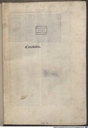 Conciliator differentiarum philosophorum et medicorum : mit Vorrede an die Leser und Zusätzen von Franciscus Argilagnes