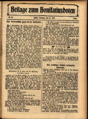 Zweite Ausgabe vom Sonntag, den 16. Juli 1905.