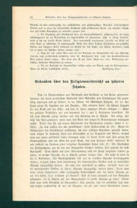 Gedanken über den Religionsunterricht an höheren Schulen