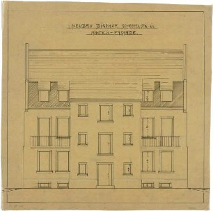 Billing, Hermann; Karlsruhe, Scheffelstr. 62; Haus Bischof - Rückfassade (Ansicht)