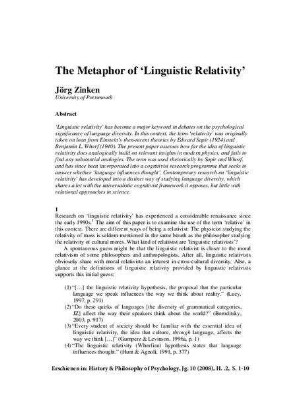 The metaphor of ‘linguistic relativity’