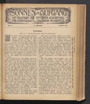 Heft 5. 17. Jahrgang. Februar 1915