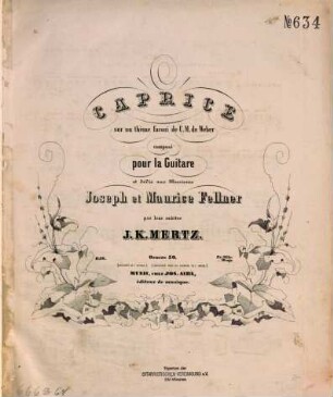 Caprice sur un thème favori de C. M. de Weber : composé pour la guitare ; oeuvre 50