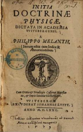 Initia Doctrinae Physicae