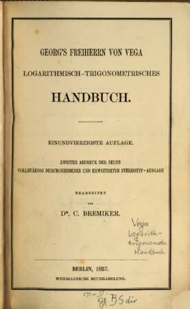 Logarithmisch-trigonometrisches Handbuch