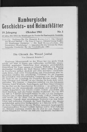 Die Chronik des Wenzel Janibal