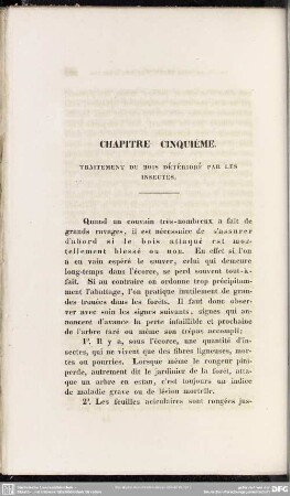 Chapitre cinquieme. Traitement du bois détérioré par les insectes