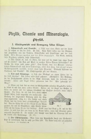 Physik, Chemie und Mineralogie