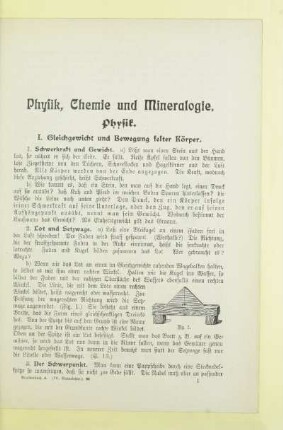 Physik, Chemie und Mineralogie