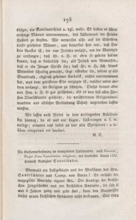 173-185 "Die Kirchenverbesserung im neunzehnten Jahrhundert" von Heinrich Remigius Sauerländer