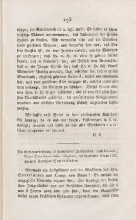 173-185 "Die Kirchenverbesserung im neunzehnten Jahrhundert" von Heinrich Remigius Sauerländer