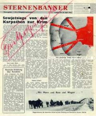 Nachrichtenblatt des US-Kriegsinformationsamtes u.a. zur Lage an der Ostfront und einer Erlärung von US-Außenminister Hull