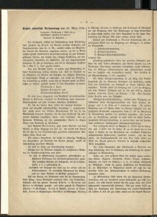Sechste ordentliche Versammlung vom 28. März 1874