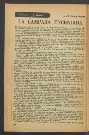 La lámpara encendida : Cuento policial