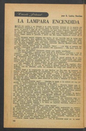 La lámpara encendida : Cuento policial