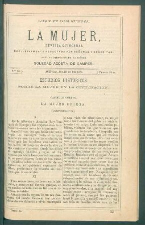 Estudios históricos sobre la mujer en la civilización. [Continuación] : Capítulo octavo. La mujer griega. (Continuación).
