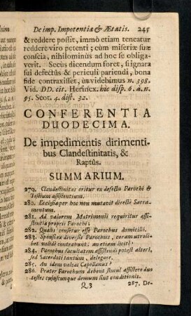 245-273, Conferentia Duodecima