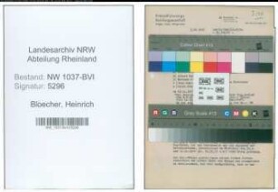 Entnazifizierung Heinrich Bloecher , geb. 30.06.1898 (Schlosser)