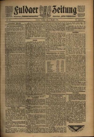 Zweite Ausgabe vom Montag, den 02. August 1909.
