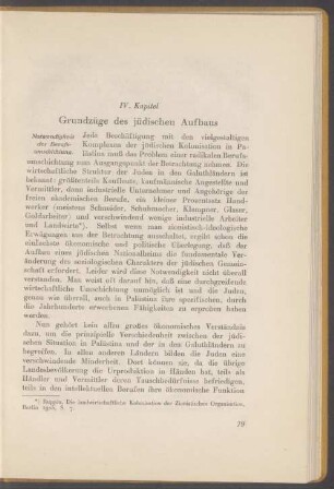 IV. Grundzüge des jüdischen Aufbaus