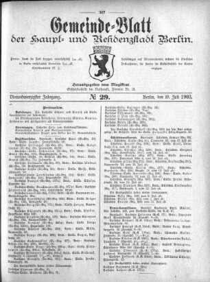 1903,29: No. 29, 19. Juli 1903