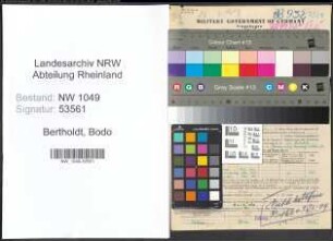 Entnazifizierung Bodo Bertholdt , geb. 30.05.1920 ()