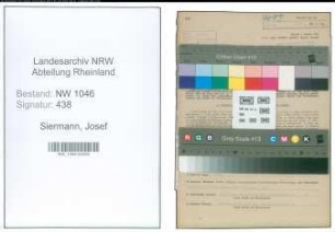 Entnazifizierung Josef Siermann , geb. 13.05.1914 (Verwaltungsangestellter)