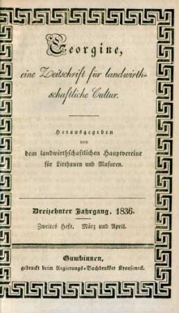 Dreizehnter Jahrgang, 1836. Zweites Heft. März und April.