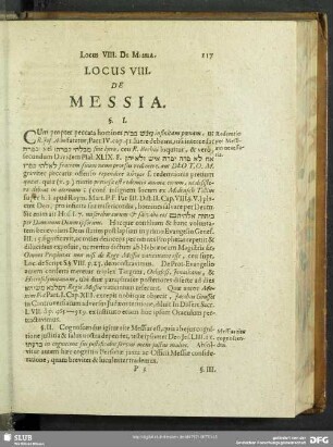 Locus VIII. De Messia