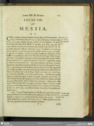 Locus VIII. De Messia