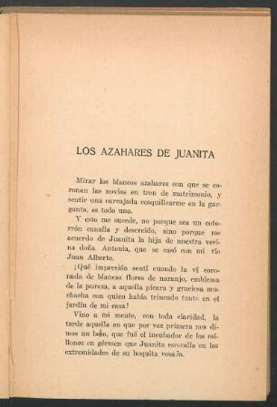 Los azahares de Juanita