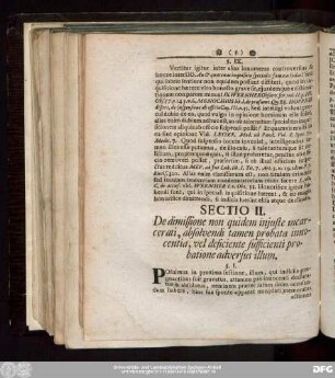Sectio II. De dimissione non quidem iniuste incarcerati, absolvendi tamen probata innocentia, vel deficiente sufficienti probatione adversus illum.