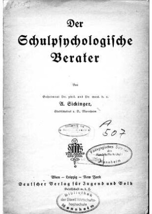 Der schulpsychologische Berater